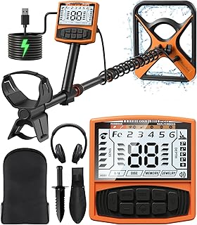 Metal Detector for Adults Rechargeable, 11" Professional Metal Detector for Gold & Silver, High Accuracy Waterproof Design, 5 Modes, Christmas Stocking Stuffers Gifts for Men/Dad,M55,Orange