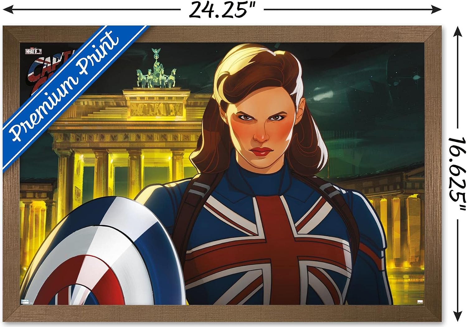Trends International Marvel: Year of The Shield - Captain Carter Wall Poster, 22.4L x 14.7W, Bronze Framed Version