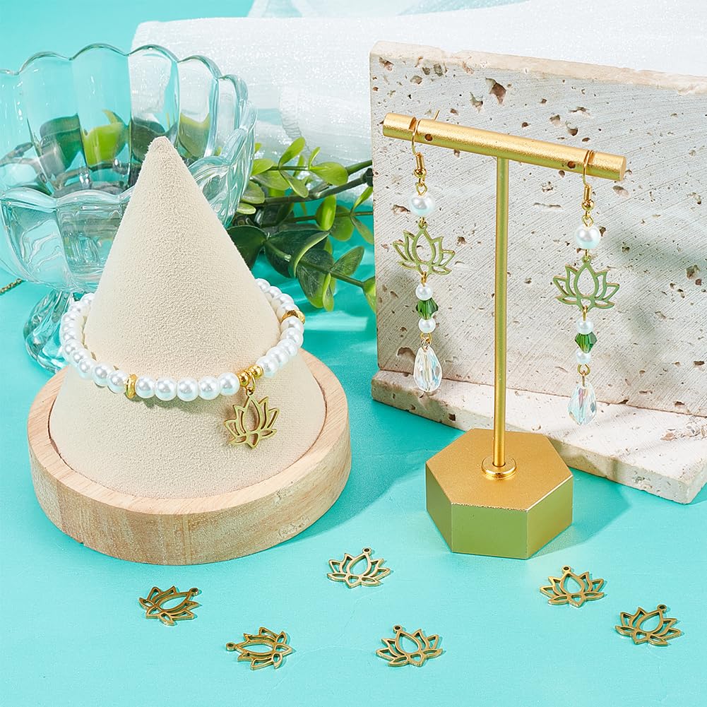 10 Ciondoli Nappa Placcati Oro 18K - Per Creazione Gioielli Fai Da Te - Foto 6