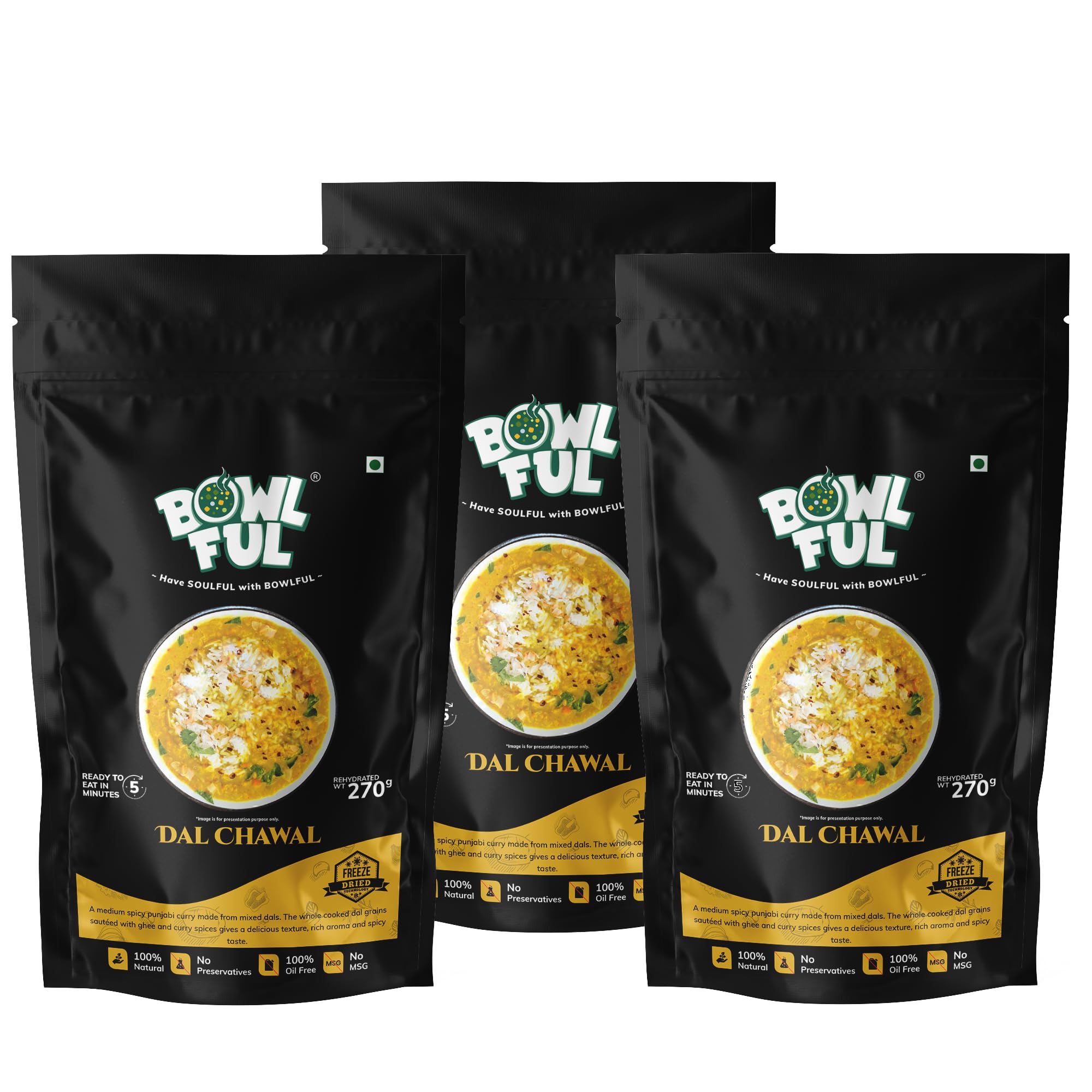 Bowlful Dal Chawal, 70 GMS, Spicy Dal and Chawal | Pure Natural, Freeze Dried Food (Pack of 3) (B0D3LVK48Z) Amazon Price History, Amazon Price Tracker