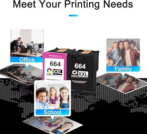 Miniatura 6 de 664xl - Cartucho de tinta negro y color de repuesto para HP 664 XL para impresora DeskJet 1115 2135 2138 3635 3636 3638 4675 4676 4678 4535 4536