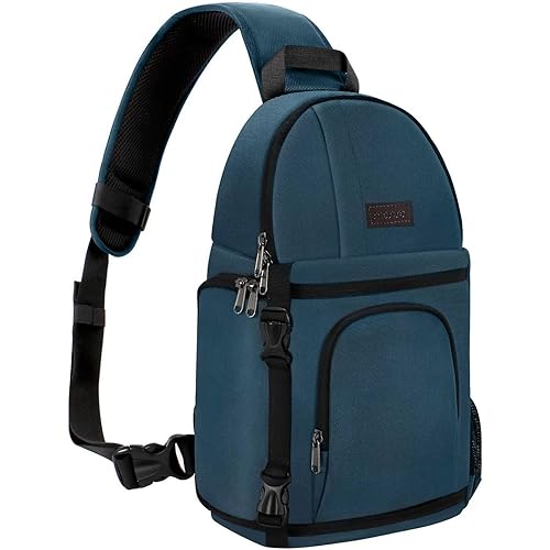 MOSISO Camera Sling Bag, DSLR/SLR/Mirrorless Camera Backpack Case Shockproof Photography Backpack with Tripod Holder & Removable Modular Inserts Compatible with Canon/Nikon/Sony/Fuji
