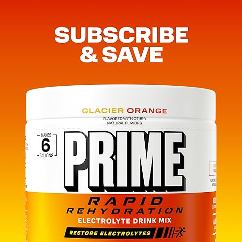 Miniatura 8 de Prime Rapid Rehydration Electrolyte Powder, Glacier Orange, Sugar Free Hydration Drink Mix with Sodium, Potassium, Magnesium & B Vitamins to