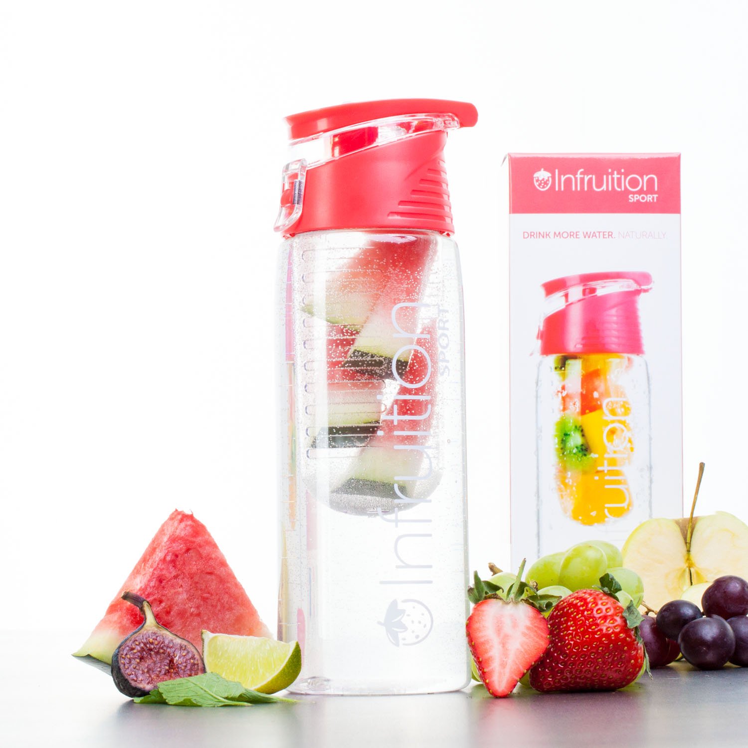 Infruition Sport Fruit Infusion Water Bottle CORAL PINK
