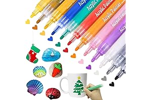 CH HAICHENG Ceramic Plate Painting Kit - 12 Acrylic Paint Pens for Creative DIY Projects