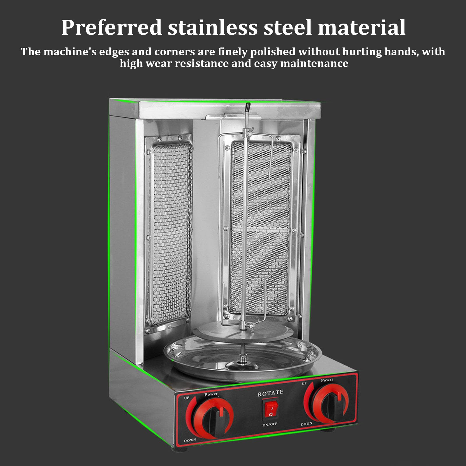 Parrilla De Gas Comercial,máquina Asadora De Pollo Vertical,máquina De Barbacoa con Horno Asador De Acero Inoxidable,rotación Automática,para Reuniones Familiares En Restaurantes