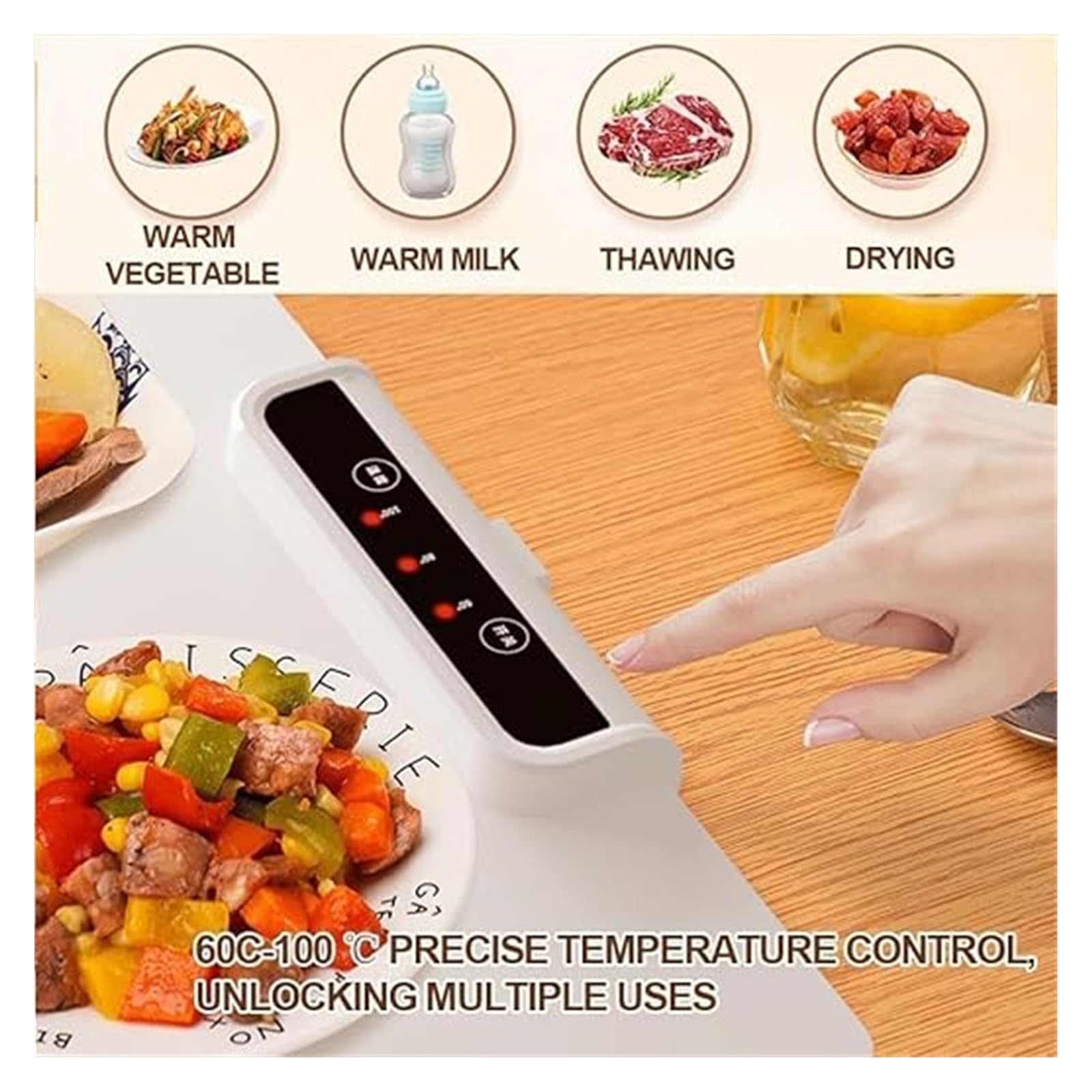 Tapis Buffet Réglable Minuterie Tapis Chauffant Argyolas 57x39cm - Plateau Buffet Silicone Réglable 30-100°C Silicone Antidérapant 57x39cm Tapis Buffet Réglable Minuterie Tapis Chauffant Argyolas 57x39cm - Plateau Buffet Silicone Réglable 30-100°C Silicone Antidérapant 57x39cm