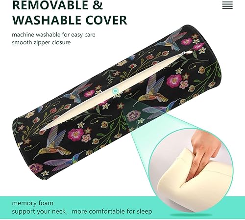 Miniatura 4 de Kingfishers Flowers Bolster Pillow Cotton Cervical Neck Roll Pillow Kids Round Pillow Cylinder Back Pillow Sleep Posture Support