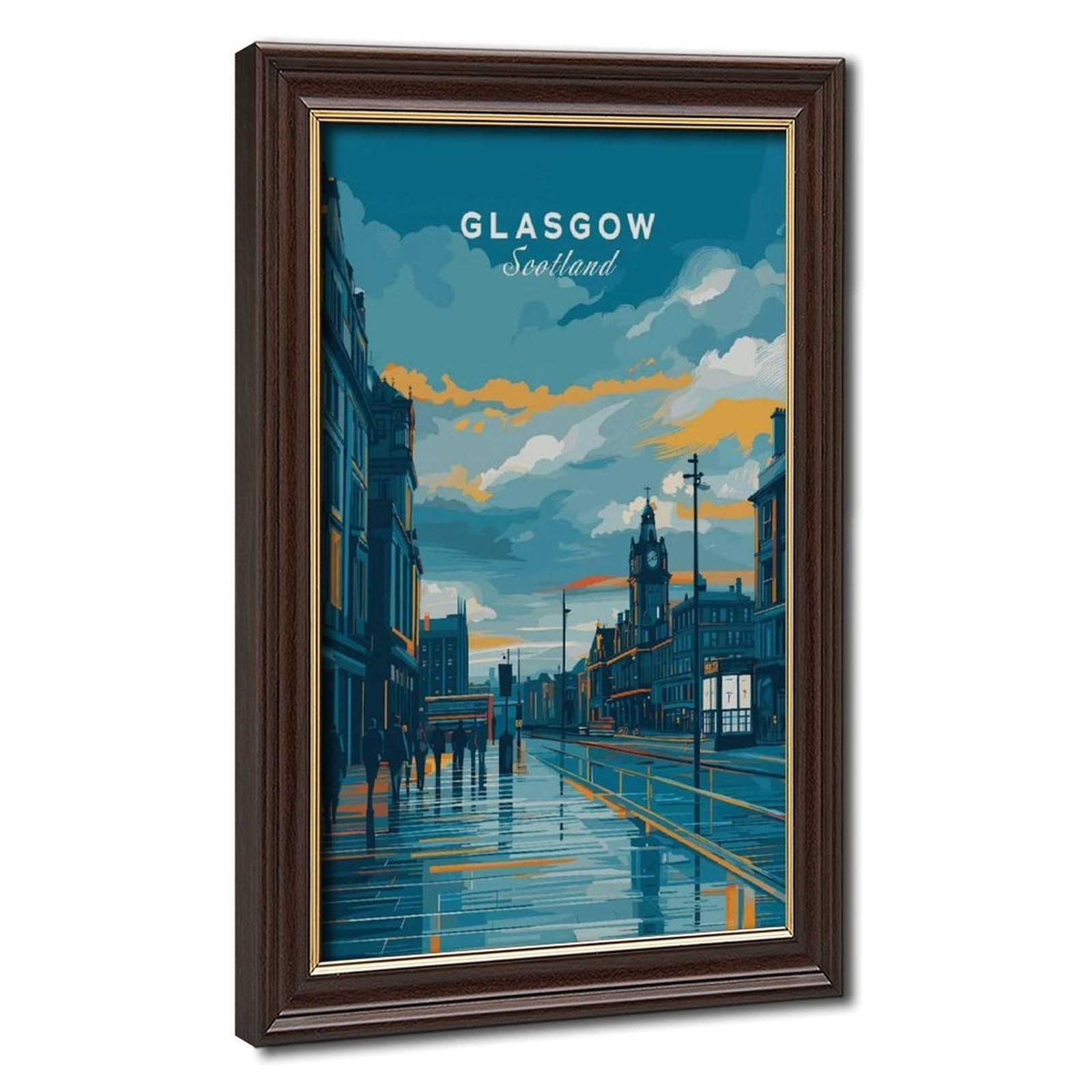 Bareronor Mokume Gane Frame-Style Glasgow Canvas Poster For Dorm Room Decor Gift