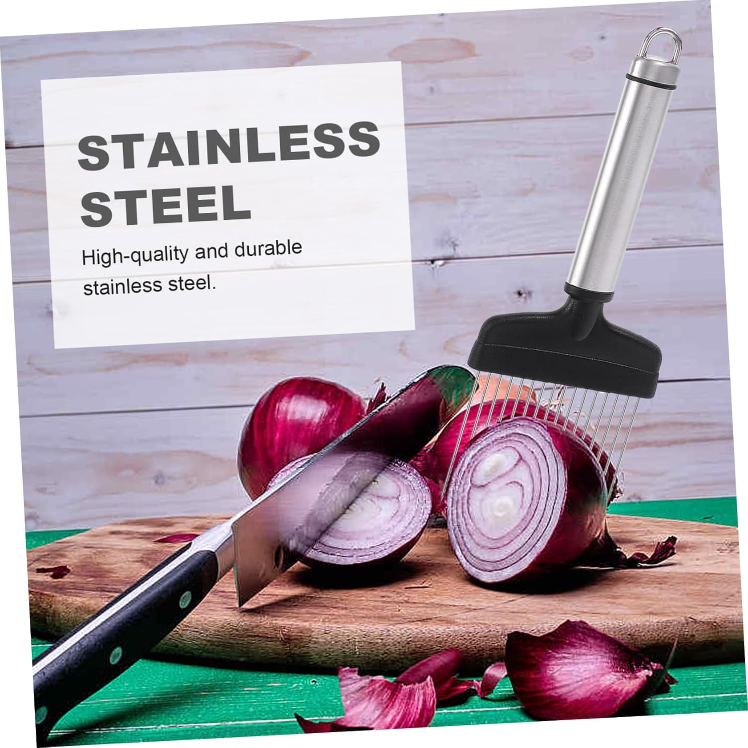 Stainless Steel Onion Holder Slicer for Cutting and Slicing Meat