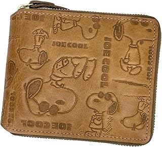 ナダヤ vin PEANUTS スヌーピー 二つ折り財布 JOE COOL monogram BEIGE 本革 牛革 レザー H95×W115×D20mm 73324