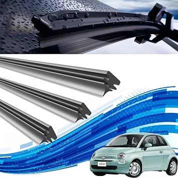 FIAT Fiat 500 Avalt 500 Wiper Replacement Rubber Fit Size Replacement Set Natural Rubber Driver Passenger Rear Fiat 500 Avalt 500 Avalt 595 Set of 3 WeCar