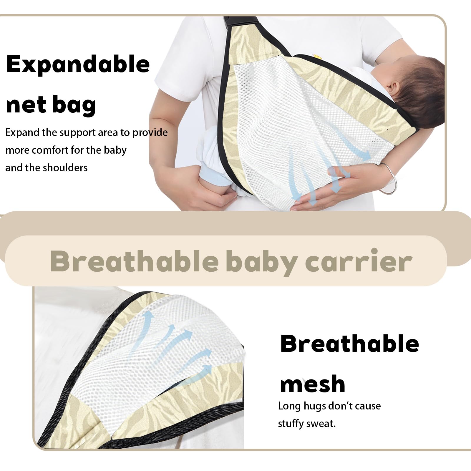 Fular Portabebe, Ajustable Mochila Portabebes, Portátil Portabebes para Bebés de 6 a 36Meses y Niños de Hasta 20kg (Amarillo)
