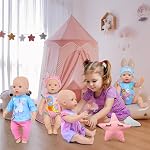 4 Ensemble de vêtements de poupée pour les poupées 13-16 pouces, 7 Pcs 14-16 Inch Accessoires pour poupées Vêtements de robe incluant jupes, top, pantalons, combinaison de saut, chapeaux (non inclus la poupée)