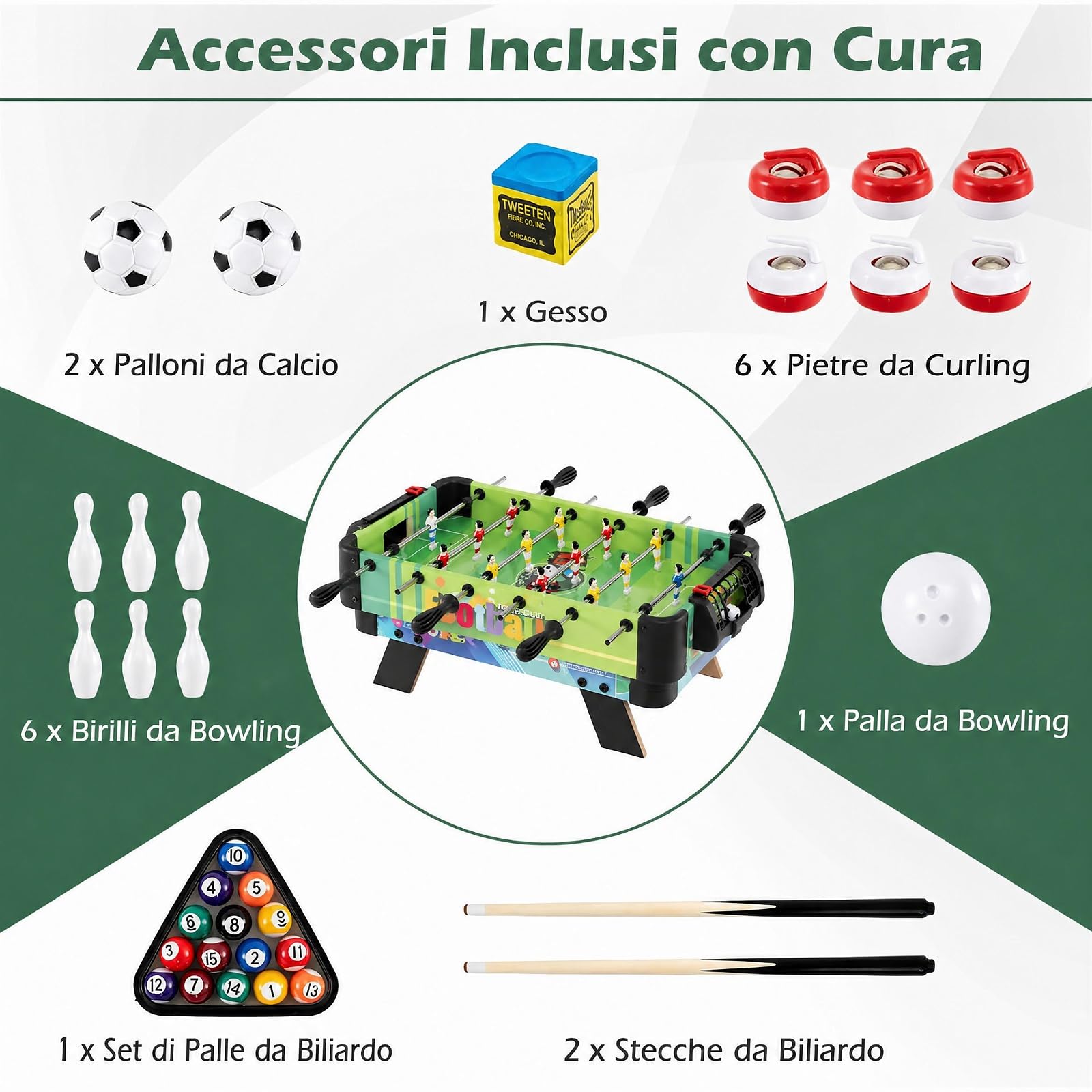 COSTWAY 4 in 1 Tavolo Multigioco per Bambini 3+ Anni