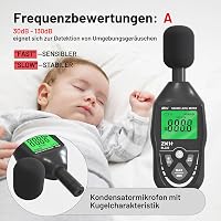 ZKH Digitális Hangerőmérő 30-130dB LCD Kijelzővel Zajmérő 4