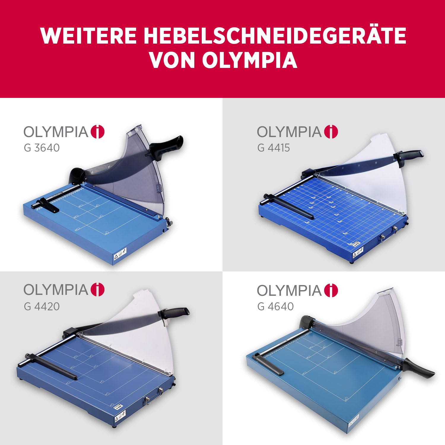 Olympia G 3120 Profi Hebelschneider | Papierschneidemaschine bis zu 20 Blatt | Papierschneider DIN A4 | 310 mm Arbeitsbreite | Schneid-Schutz & Arretierungsmöglichkeit | Papier Schneidegerät | blau