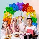 Party Propz Rainbow Theme Birthday Decoration Kit - 73 Pcs Birthday Decoration Items For Kids | Birthday Balloons For Decoration | Rainbow Balloon Decoration For Birthday | Rainbow Balloons gallery image