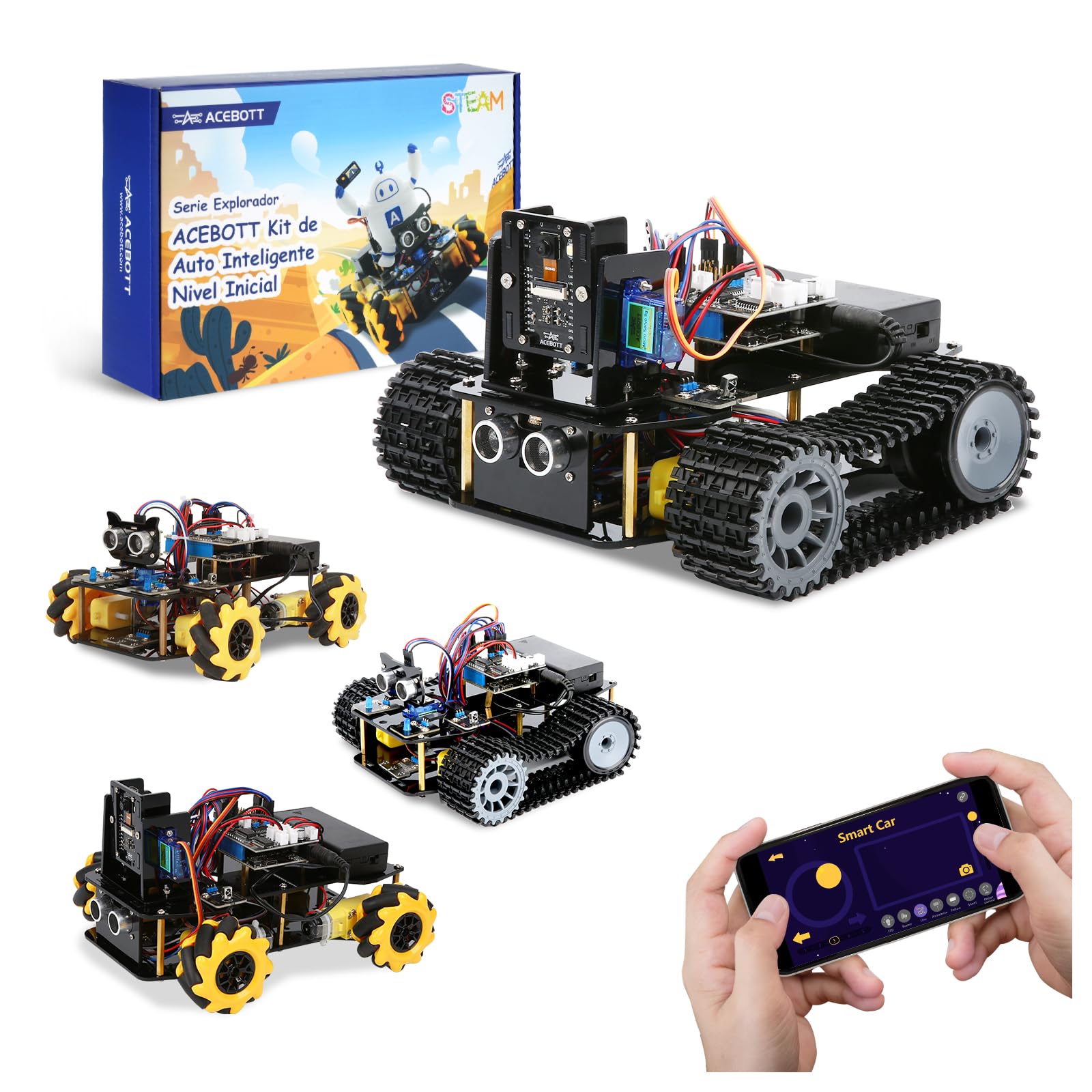 ACEBOTT Kit di programmazione giocattolo STEM con fotocamera compatibile con Arduino e Scratch