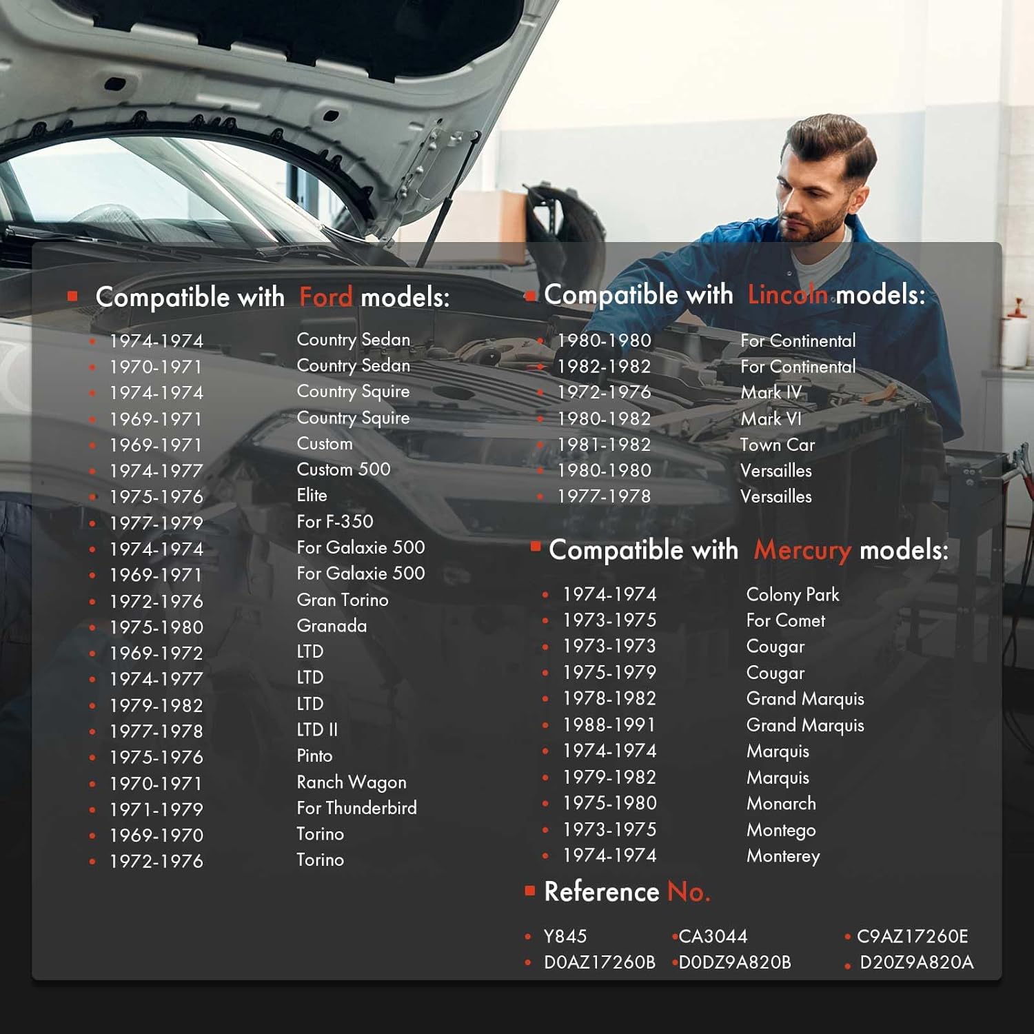 A-Premium 20 inch Speedometer Cable Compatible with Ford F-350, Country Sedan Squire, Custom 500, Elite, Galaxie 500, Gran Torino, Granada, Thunderbird & Lincoln Continental, Town Car & Mercury Cougar