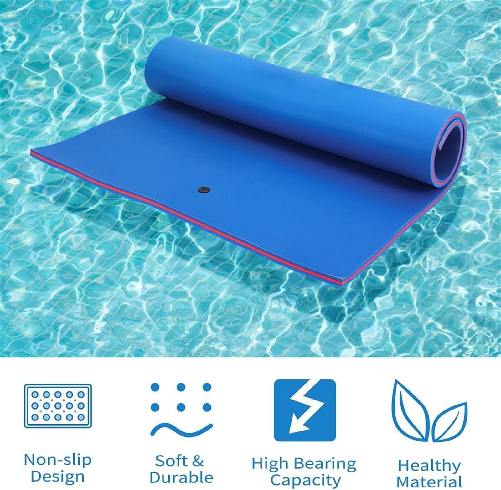 LOVIVER – Tapis Flottant Eau – Mousse Haute Densité – 110x40x3,2 Cm – Pour Piscine, Plage – Été