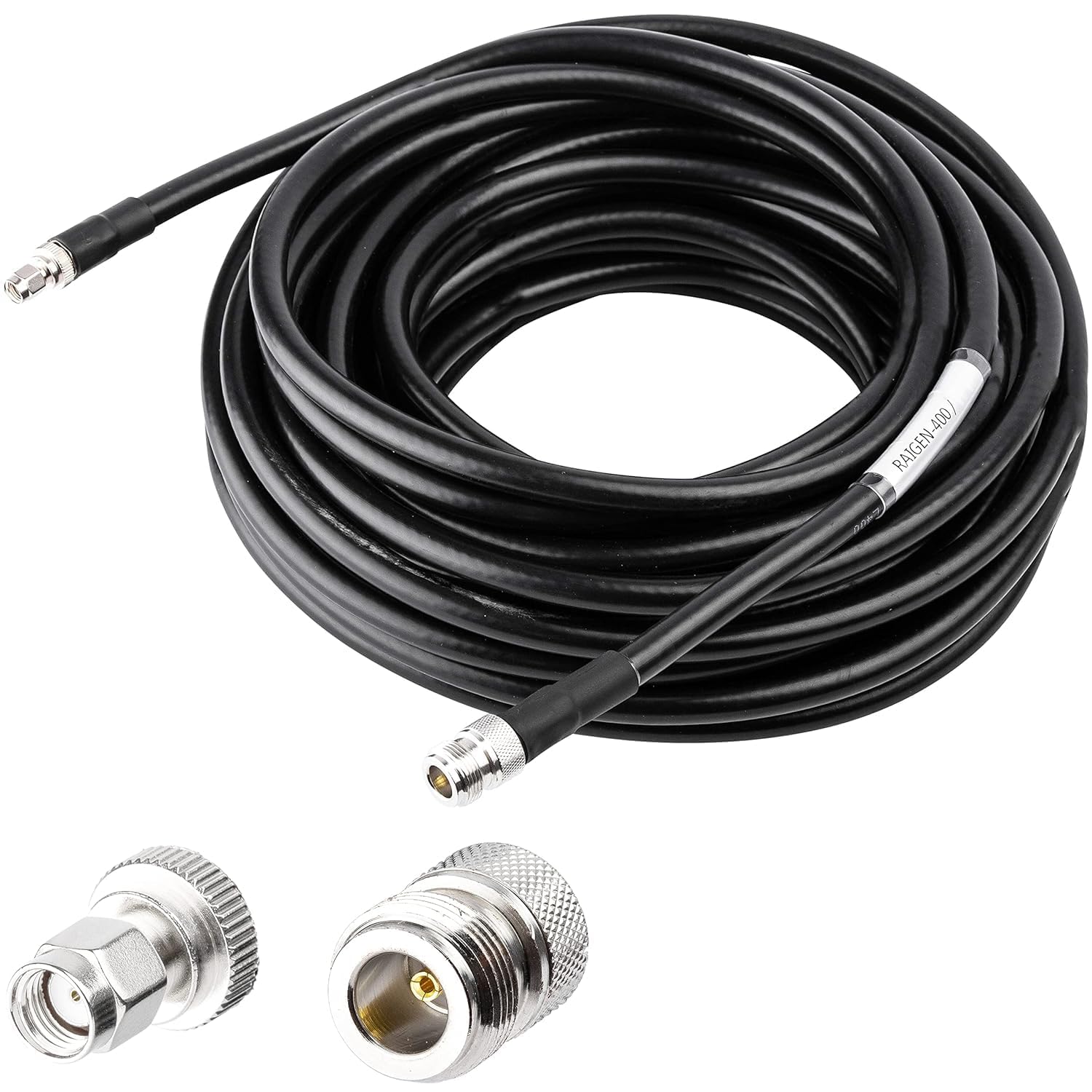 RAIGEN - Câble 400 N type femelle vers RP-SMA mâle – Rallonge de mineur d'hélium de 22,9 m à faible perte pour antenne LoRa HNT Hotspot Nebra RAK Bobcat Syncrob Sensecap WiFi 4G LTE 3-30,5 m (22,9 m