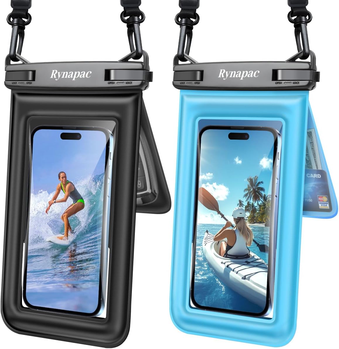 Waterproof Phone Pouch Floating, Double Bags Waterproof Phone Case with Lanyard for iPhone 16 15 Pro Max, Galaxy S24 S23 Ultra, IPX8 Cellphone Dry Bag Beach Cruise Ship Essentials 2 Pack-8.5” Waterproof Phone Pouch Floating, Double Bags Waterproof Phone Case with Lanyard for iPhone 16 15 Pro Max, Galaxy S24 S23 Ultra, IPX8 Cellphone Dry Bag Beach Cruise Ship Essentials 2 Pack-8.5”