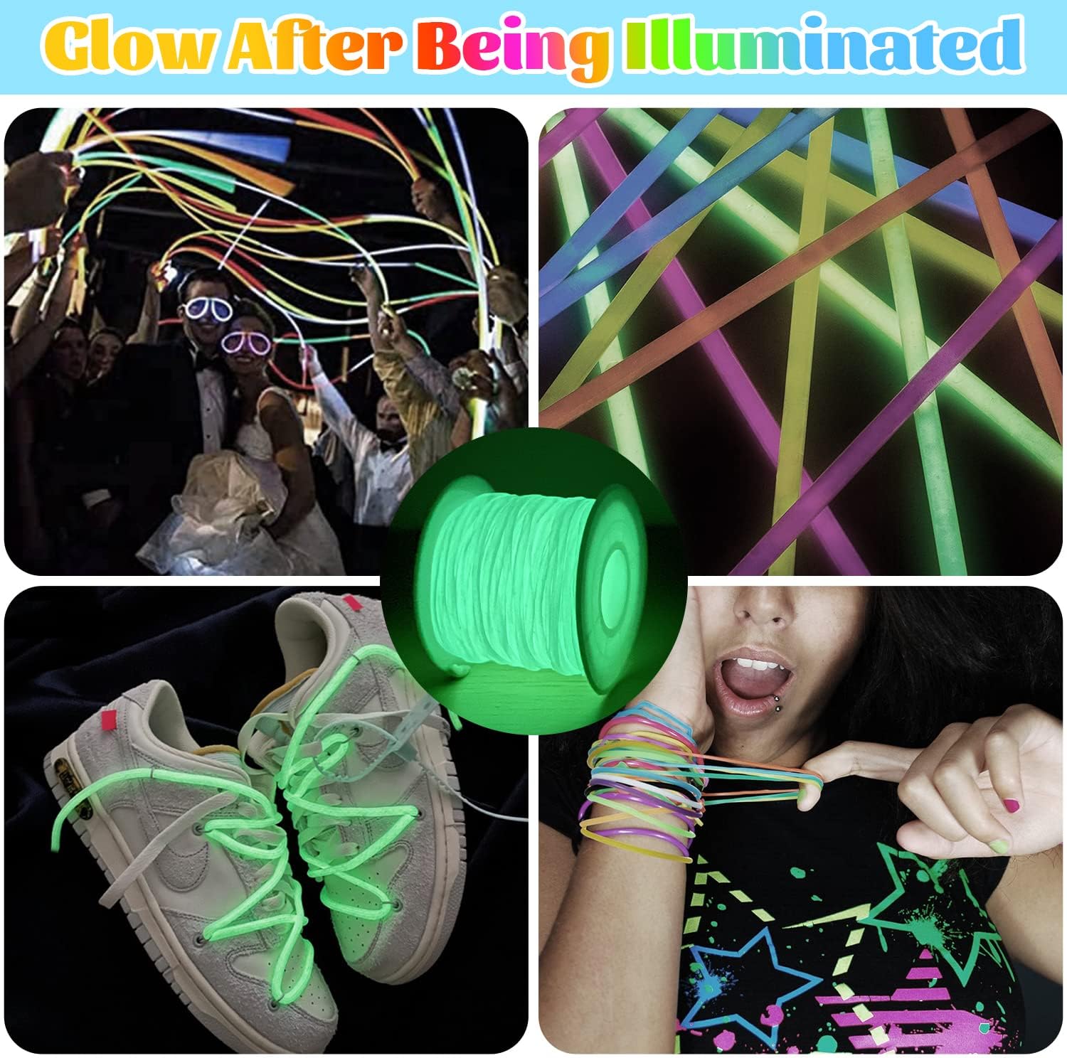 KAMJUNTAR Luminous Lanyard String,15 Rolls Gimp String Plastic Lacing Cord Plastic Lanyard Kit for Friendship Bracelets Jewelry Making DIY Boondoggle Gimp Kit