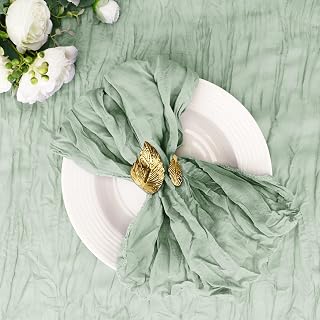 Cupuamon 25 Pack Cheesecloth Napkins 20x20 Inch Dinner Table Napkins Boho Washable Rustic Gauze Napkins Bulk for Wedding Bridal Baby Shower Party Decor (Sage Green)