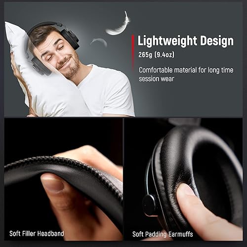 Miniatura 6 de FIFINE Juego de micrófonos para juegos de PC, auriculares para monitor de estudio, micrófono de escritorio para grabación de computadora, paquete de