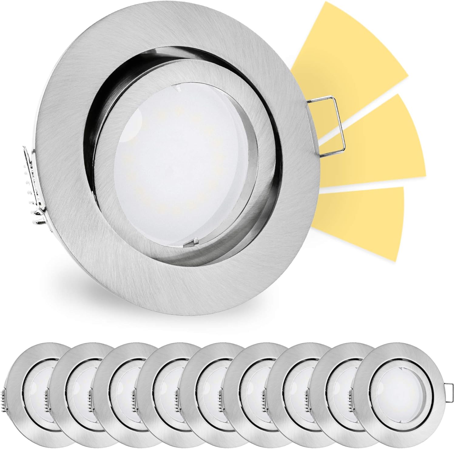 fourSTEP Dim Light Fitting with Frame Round Swivelling, Warm White