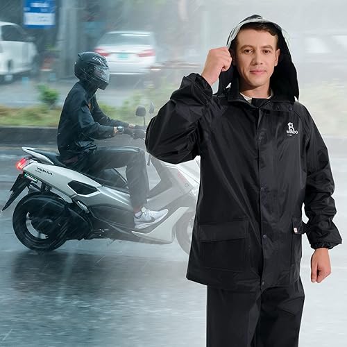 Miniatura 7 de RANDO Trajes de lluvia para hombres y mujeres impermeables  Equipo de lluvia para motocicleta  Ropa impermeable resistente (BST)