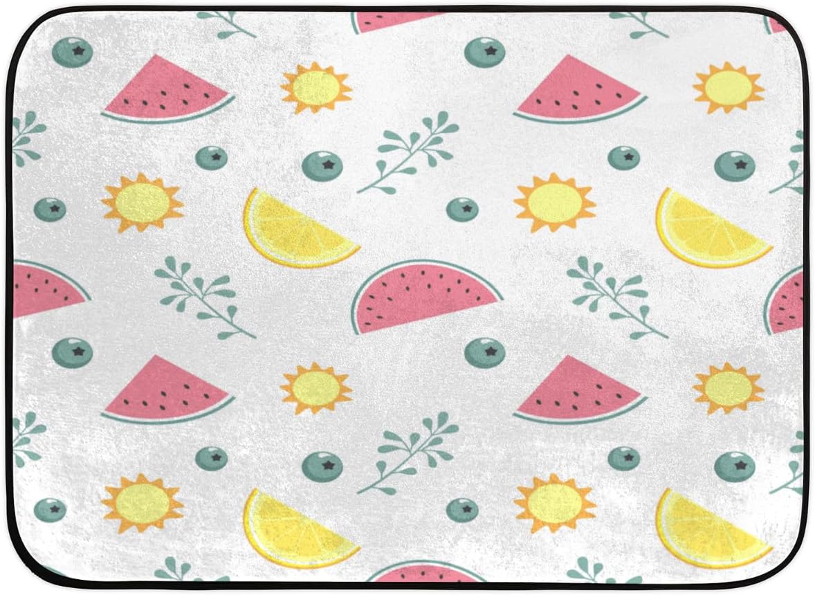 4 x 6 feet Cartoon Cute Watermelon Super Soft Area Rug for Kids Baby Nursery, Kids Girls Nursery Rug Cute Home Decor Rug, Stop Your Rugs from Slipping on Flooring with Duty Non Slip Rug Pads