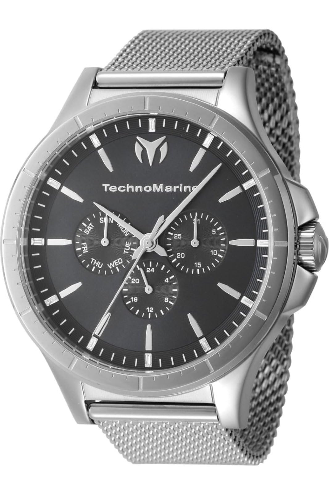 TechnomarineMoonSun TM-822018 Men's Watch - Waterproof - Analogue - Quartz Movement - Stainless Steel with Grey dial - 45mm