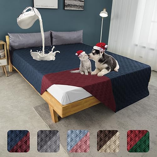 Funda para cama de perro 100% impermeable de 120 x 82 pulgadas, reversible, tapete de campamento reutilizable para niños, mascotas, perros, gatos,