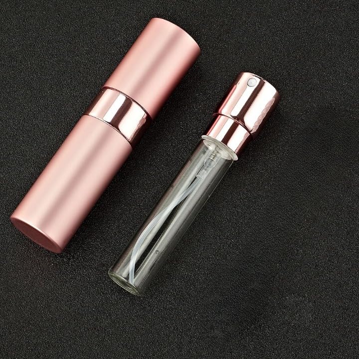 Image of 10ML Mini Perfume Atomizer Spray Bottle, Empty Refillable Glass Travel Cologne Sprayer for Men & Women with Refill Tools (Pink-3)