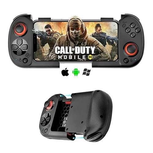 Joso Controlador móvil para juegos para iPhone, Android, PC, compatible con Gamepad móvil con una sola mano, controlador de teléfono para iPhone 14