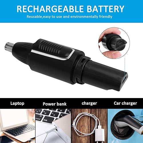 Miniatura 6 de Aotesbu Cortapelos para orejas y nariz profesional recargable por USB sin dolor para hombres y mujeres 3 en 1 ligero IPX7 resistente al agua sistema