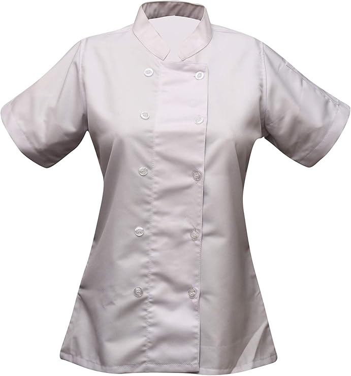 Amazon Com Short Sleeves Only Women S Ladies Chef S Coat Jacket White M To Fit Bust 36 37 Clothing Shoes Jewelry