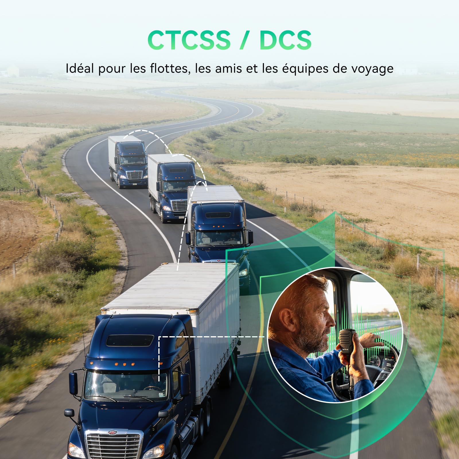 Retevis MB63B Radio Portable CB avec NRC, TFT écran Couleur CB Radio, 12/24V, AM/FM, CTCSS/DCS, Gain RF/MIC, EMG CH9/19, 40-Canaux, VOX, CB Portable Longue Portée pour Les Déplacements(1 Unité, Noir)