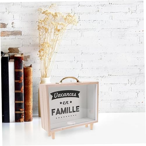 Miniatura 8 de Vaguelly Caja de dinero de madera de madera, alcancía, fondo, sombra, alcancias, para adultos, decoración del hogar, banco de dinero, decoración