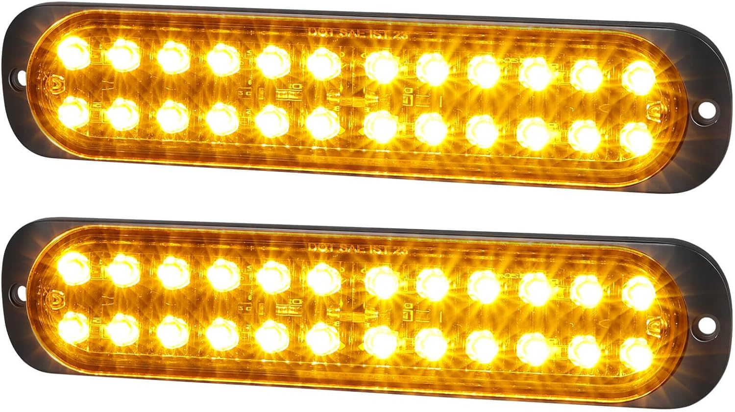 7.5 inch Aluminum Housing Amber 24LEDs Trailer Side Marker Turn Signal Light Surface Mount Clearance Lights of Truck Motorcycle Tractor RV Pickup, IP67 Waterproof 2Pcs