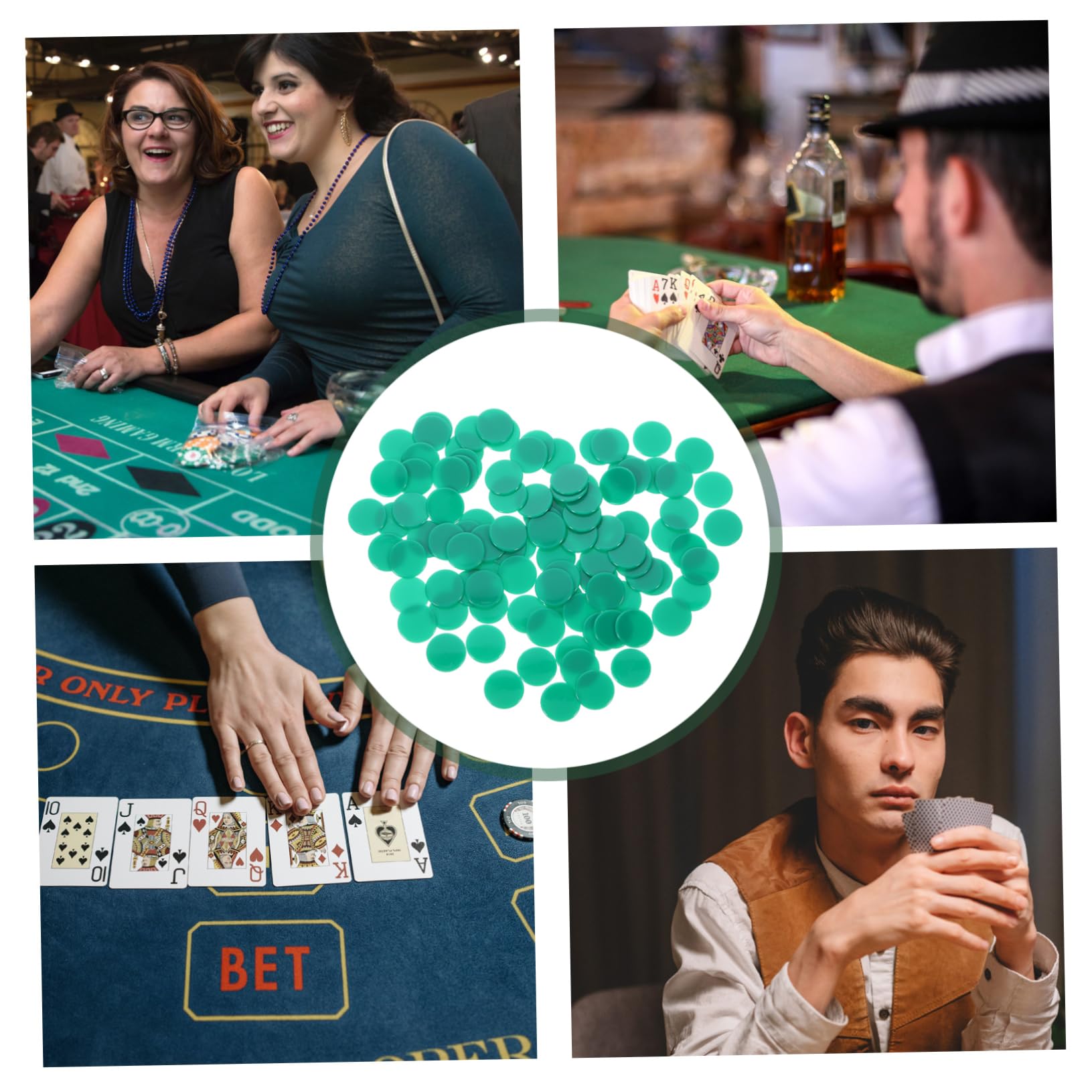 ibasenice 5sets Bingo Markers Chips Poker Chips Set Safe for Boys and Girls' Math Games 100pcs*5