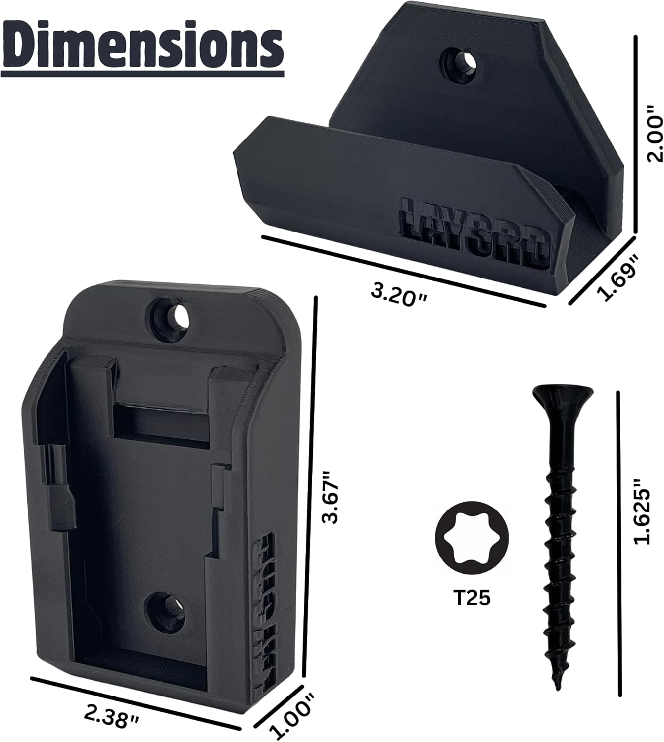 Wall Mount for Dewalt 20V Leaf Blower and 20v Battary | Compatible with Model DCBL722 | Wall Mounted Holder Storage Hook Bracket with Included Hardware - Image 5