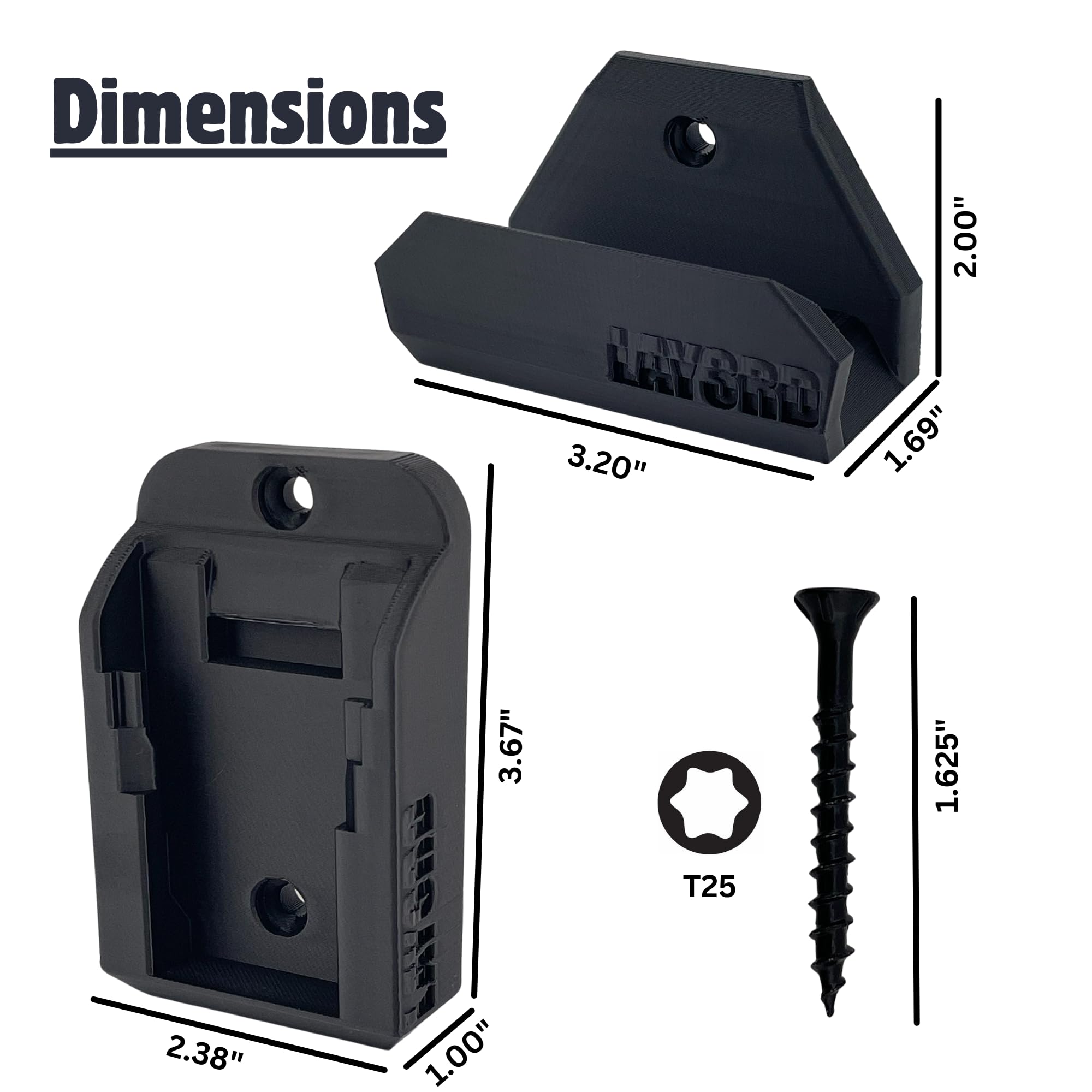 Heavy-Duty Wall Bracket for DEWALT 20V MAX XR Leaf