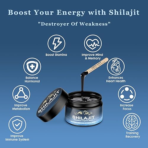 Miniatura 4 de Resina Shilajit Shilajit orgánica del Himalaya, Shilajit de alta potencia para hombres y mujeres, 600 mg de resina natural pura con más de 85