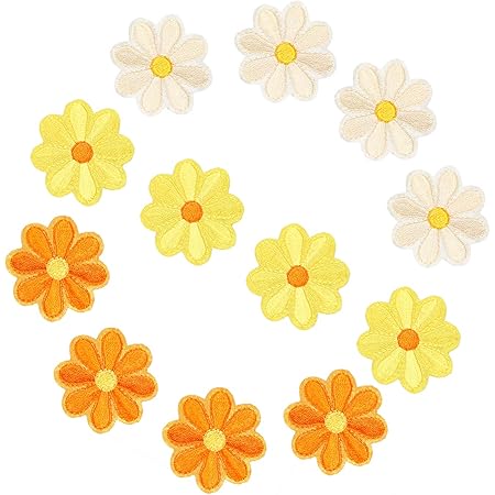 Amazon Watashino ワッペン アイロン アップリケ 花 4cm 12枚セット 女の子 子供 刺繍 かわいい Mix 黄色系 ワッペン アップリケ 通販