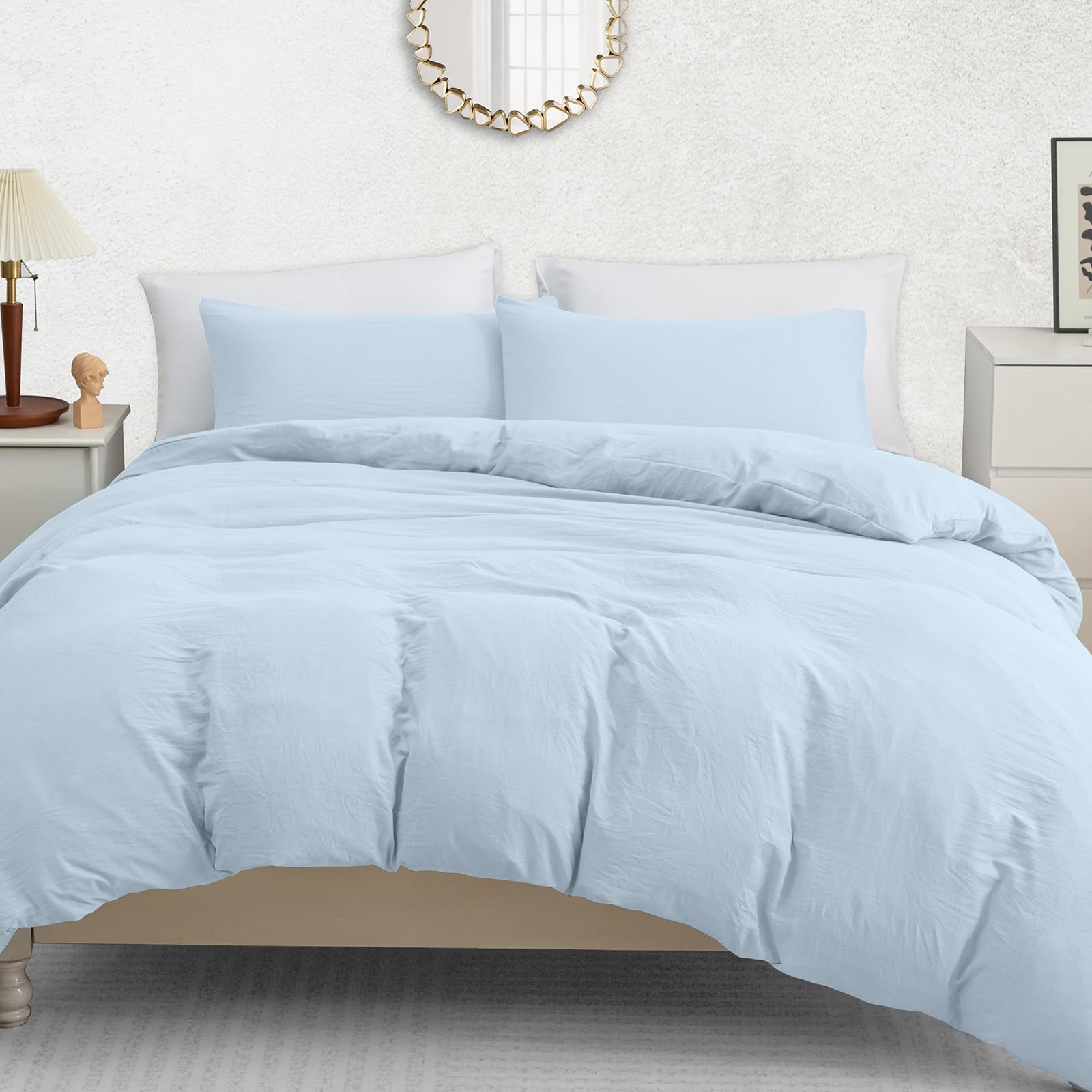 Pamposh King Size Duvet Cover Set Pack of 4 - Pre-Washed Microfibre Bedding Set for Added Softness & Comfort - Lightweight Premium Quilt Cover Set for All Seasons With Zipper Closure