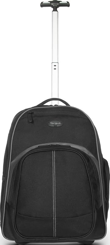 Mochila enrollable compacta de 16 pulgadas, negra - Bolsa de viaje con ruedas para portátiles de hasta 16"