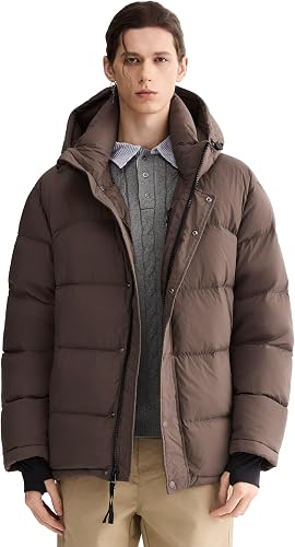Orolay Men's Puffer Down Jacket with Detachable Hood Versatile Quilted Thicken Winter Jacket